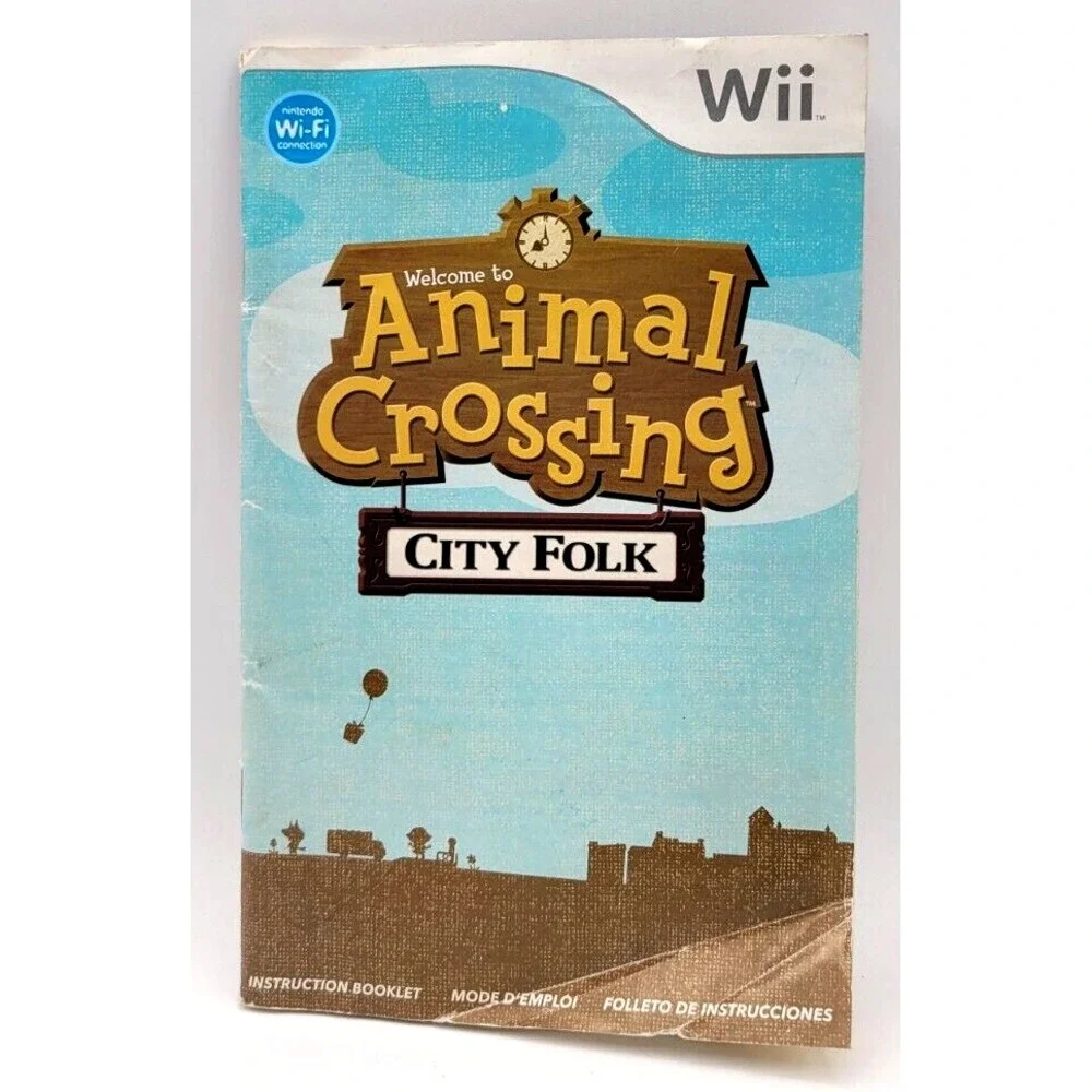 Animal Crossing City Folk Manual Only Nintendo Wii‎  *No Game*